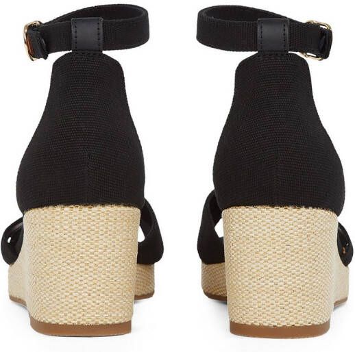 Tommy Hilfiger Sleehaksandaaltjes FLAG CRISS-CROS MID WEDGE ESPAD bandjessandaal zomerschoen met verstelbare gesp
