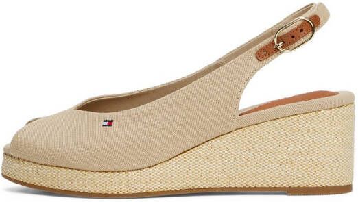 Tommy Hilfiger Sleehaksandaaltjes FLAG MID WEDGE ESPAD SLINGBACK plateau zomerschoen riem-sandaal met verstelbare gesp