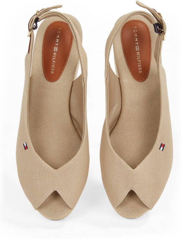Tommy Hilfiger Sleehaksandaaltjes FLAG MID WEDGE ESPAD SLINGBACK plateau zomerschoen riem-sandaal met verstelbare gesp