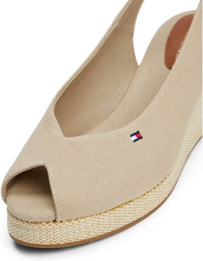 Tommy Hilfiger Sleehaksandaaltjes FLAG MID WEDGE ESPAD SLINGBACK plateau zomerschoen riem-sandaal met verstelbare gesp