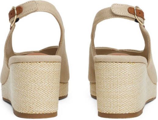 Tommy Hilfiger Sleehaksandaaltjes FLAG MID WEDGE ESPAD SLINGBACK plateau zomerschoen riem-sandaal met verstelbare gesp