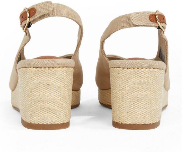 Tommy Hilfiger Sleehaksandaaltjes FLAG MID WEDGE ESPAD SLINGBACK plateau zomerschoen riem-sandaal met verstelbare gesp