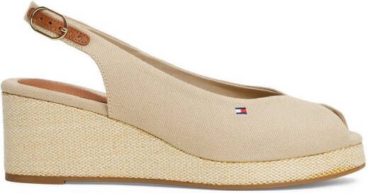 Tommy Hilfiger Sleehaksandaaltjes FLAG MID WEDGE ESPAD SLINGBACK plateau zomerschoen riem-sandaal met verstelbare gesp