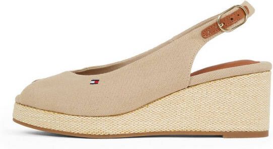 Tommy Hilfiger Sleehaksandaaltjes FLAG MID WEDGE ESPAD SLINGBACK plateau zomerschoen riem-sandaal met verstelbare gesp