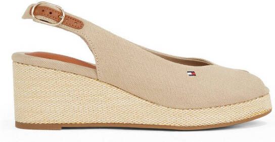 Tommy Hilfiger Sleehaksandaaltjes FLAG MID WEDGE ESPAD SLINGBACK plateau zomerschoen riem-sandaal met verstelbare gesp