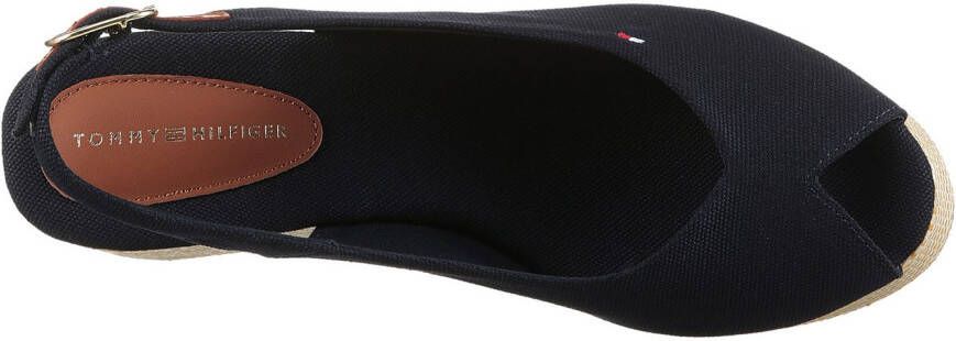 Tommy Hilfiger Sleehaksandaaltjes FLAG MID WEDGE ESPAD SLINGBACK plateau zomerschoen bandjessandaal met verstelbare gesp