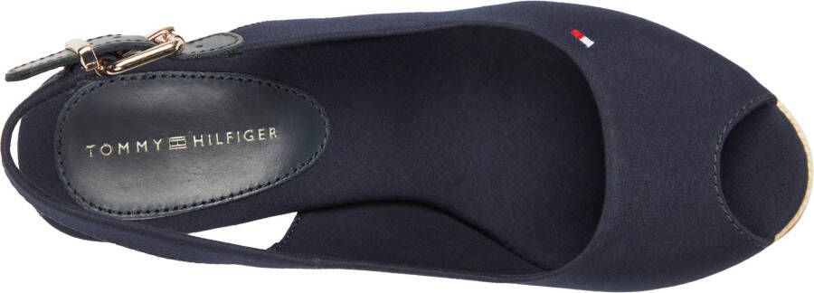 Tommy Hilfiger Sleehaksandaaltjes ICONIC ELENA SLING BACK WEDGE zomerschoen sandaal keilhak met verstelbare gesp