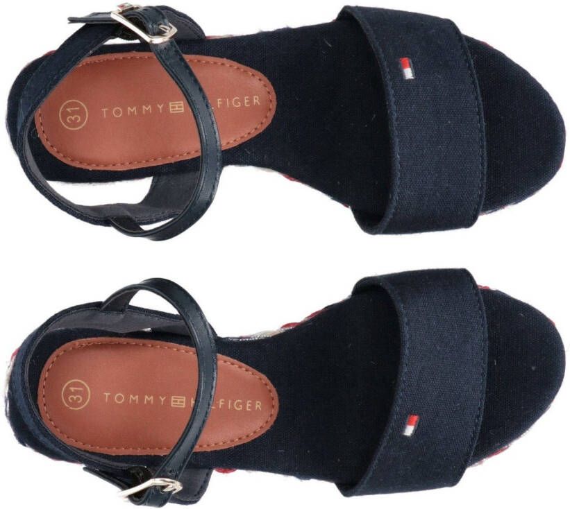 Tommy Hilfiger Sleehaksandaaltjes ROPE WEDGE SANDAL zomerschoen sandaal sleehak met gevlochten rand