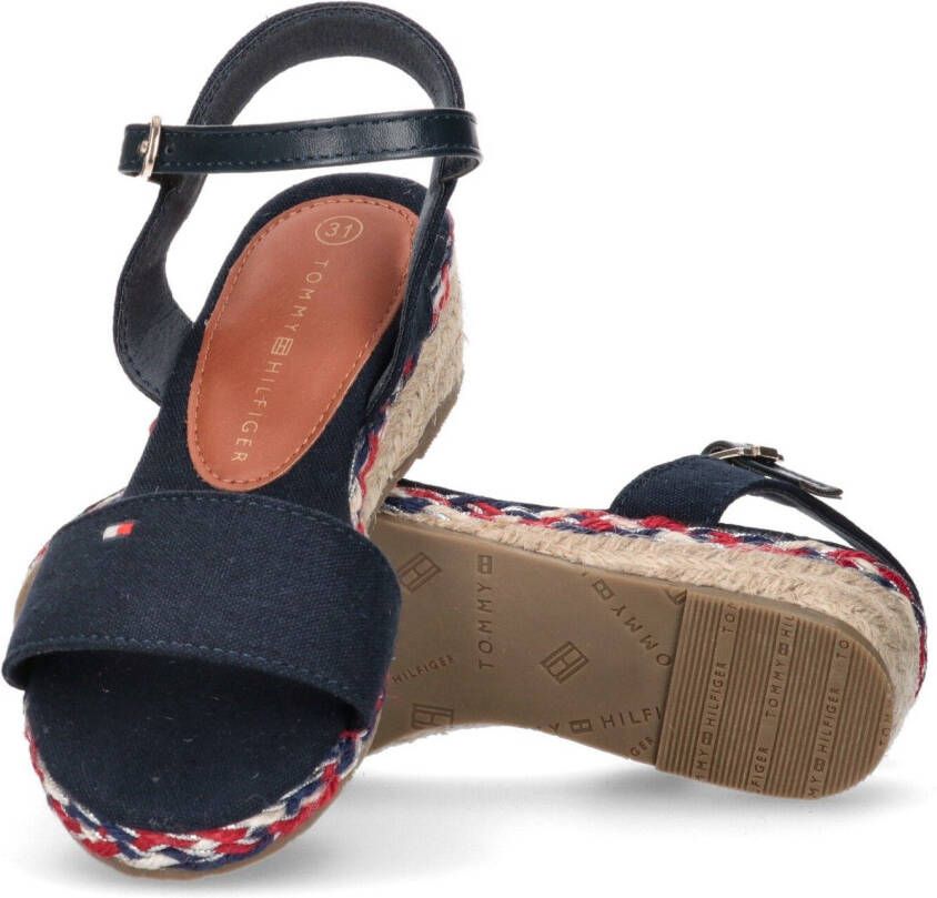 Tommy Hilfiger Sleehaksandaaltjes ROPE WEDGE SANDAL zomerschoen sandaal sleehak met gevlochten rand