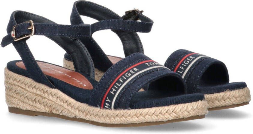 Tommy Hilfiger Sleehaksandaaltjes ROPE WEDGE SANDAL BLUE