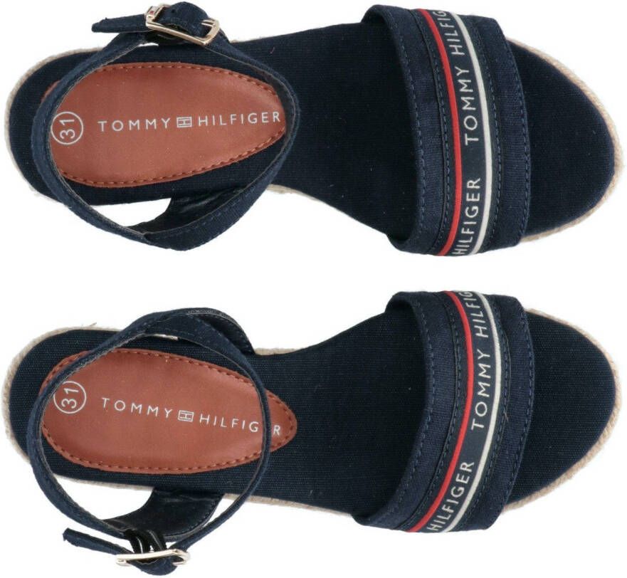 Tommy Hilfiger Sleehaksandaaltjes ROPE WEDGE SANDAL BLUE