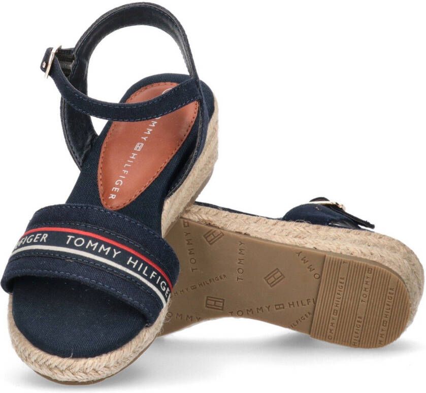 Tommy Hilfiger Sleehaksandaaltjes ROPE WEDGE SANDAL BLUE