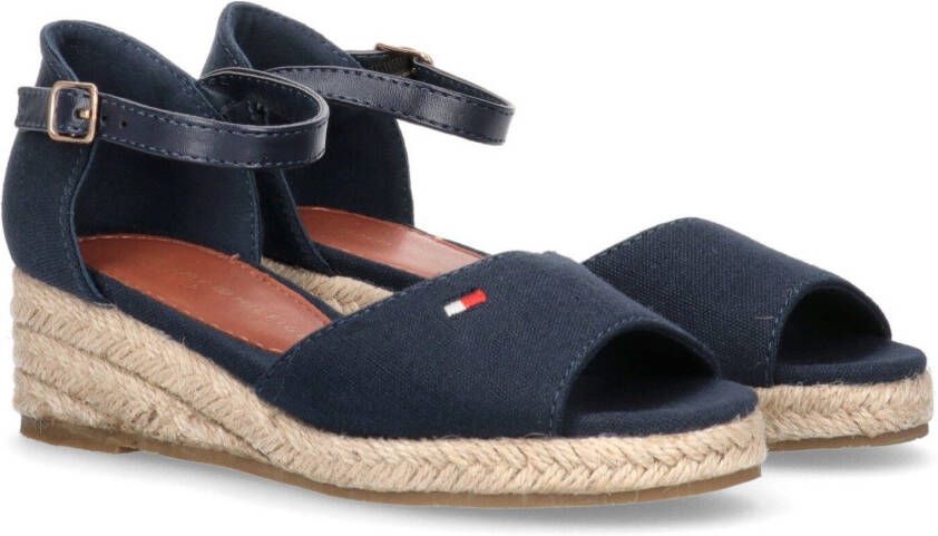 Tommy Hilfiger Sleehaksandaaltjes ROPE WEDGE SANDAL RED met kleine sleehak