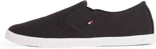 Tommy Hilfiger Slip-on sneakers CANVAS SLIP-ON SNEAKER vrijetijdsschoen instapschoen slipper lage schoen vlaggenborduring