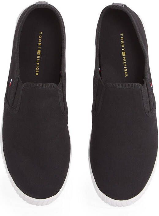 Tommy Hilfiger Slip-on sneakers CANVAS SLIP-ON SNEAKER vrijetijdsschoen instapschoen slipper lage schoen vlaggenborduring