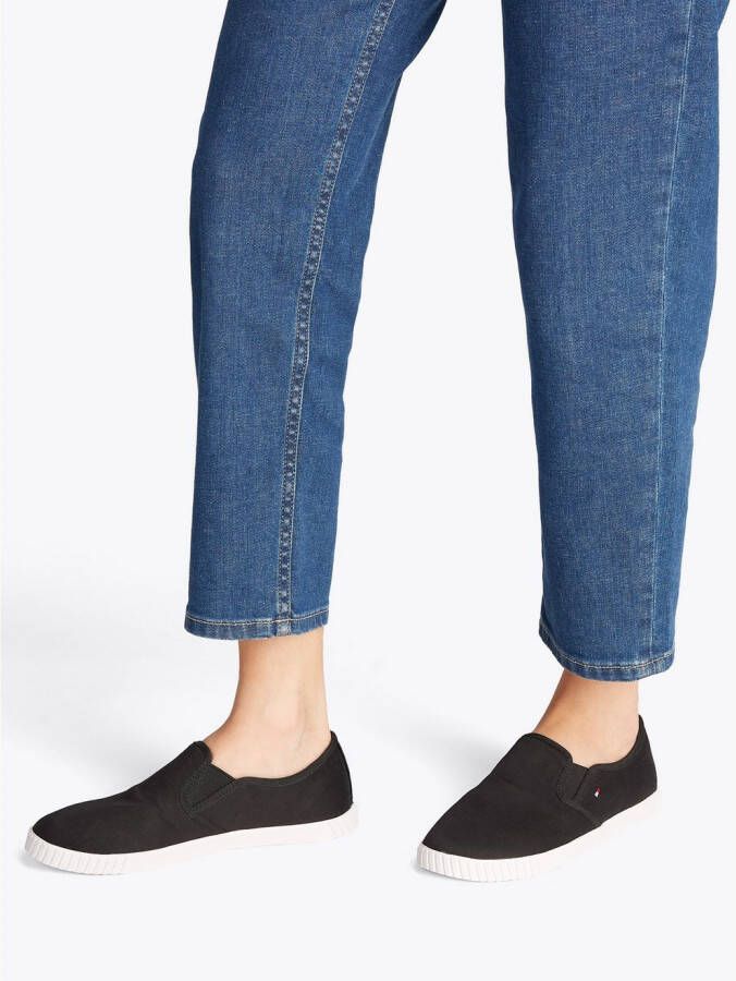 Tommy Hilfiger Slip-on sneakers CANVAS SLIP-ON SNEAKER vrijetijdsschoen instapschoen slipper lage schoen vlaggenborduring