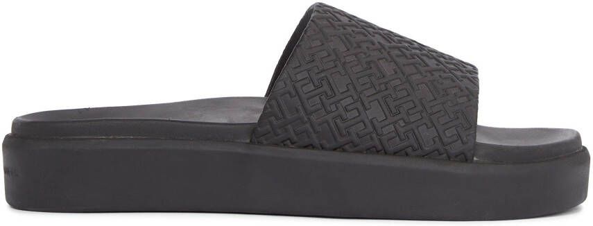 Tommy Hilfiger Slippers TH PLATFORM POOL SLIDE plateau zomerschoen pantoffels met reliëf logo