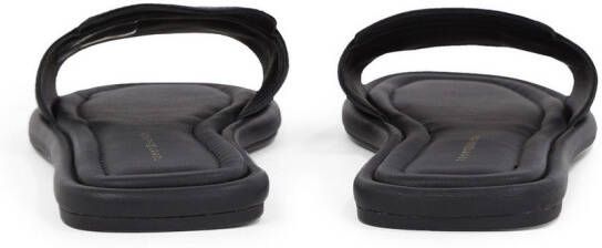 Tommy Hilfiger Slippers LEATHER HORSEBIT MULE flats zomerschoen comfortabele schoen met gouden decoratieve gesp