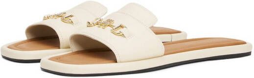 Tommy Hilfiger Slippers LEATHER HORSEBIT MULE flats zomerschoen comfortabele schoen met gouden decoratieve gesp