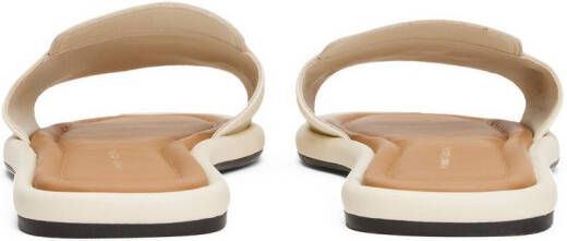 Tommy Hilfiger Slippers LEATHER HORSEBIT MULE flats zomerschoen comfortabele schoen met gouden decoratieve gesp