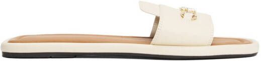 Tommy Hilfiger Slippers LEATHER HORSEBIT MULE flats zomerschoen comfortabele schoen met gouden decoratieve gesp