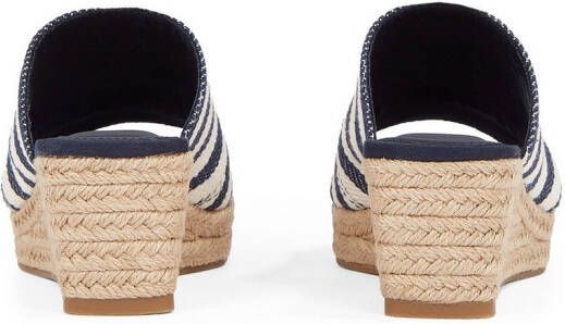 Tommy Hilfiger Slippers NAUTICAL STRIPES ESPADRILLE MULE sleehak zomerschoen in modieuze streep-look