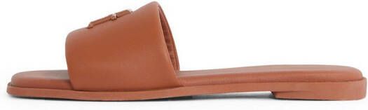 Tommy Hilfiger Slippers TH LOGO HARDWARE LEATHER MULE zomerschoen flats comfortabele schoen met th-logo