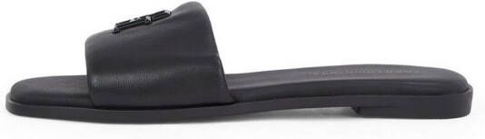 Tommy Hilfiger Slippers TH LOGO HARDWARE LEATHER MULE zomerschoen flats comfortabele schoen met th-logo
