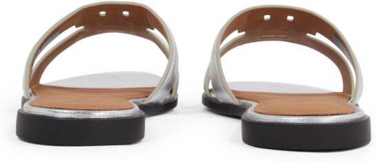 Tommy Hilfiger Slippers TH LOGO STRAP METALLIC MULE blokhak zomerschoen flats comfort-schoen met th-logo