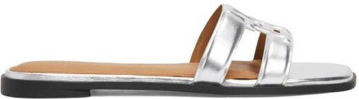 Tommy Hilfiger Slippers TH LOGO STRAP METALLIC MULE blokhak zomerschoen flats comfort-schoen met th-logo