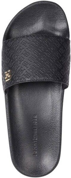 Tommy Hilfiger Slippers TH MONOGRAM POOLSIDE comfort-schoen zomerschoen instapschoen met th-sieraad