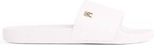 Tommy Hilfiger Slippers TH MONOGRAM POOLSIDE comfort-schoen zomerschoen instapschoen met th-sieraad
