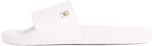Tommy Hilfiger Slippers TH MONOGRAM POOLSIDE comfort-schoen zomerschoen instapschoen met th-sieraad