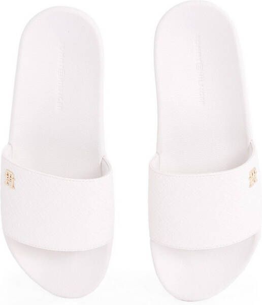 Tommy Hilfiger Slippers TH MONOGRAM POOLSIDE comfort-schoen zomerschoen instapschoen met th-sieraad