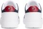 Tommy Hilfiger Basket core leren sneakers wit donkerblauw - Thumbnail 5
