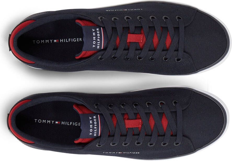 Tommy Hilfiger Sneakers TH HI VULC CORE LOW MESH met stijlvolle logoprint