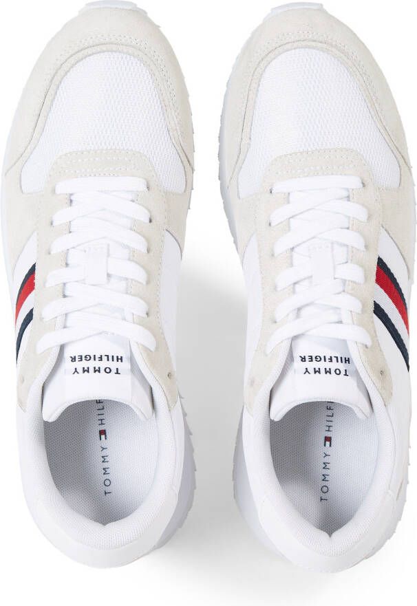 Tommy Hilfiger Sneakers RUNNER EVO MIX ESS met zijstrepen vrijetijdsschoen halfhoge schoen veterschoen