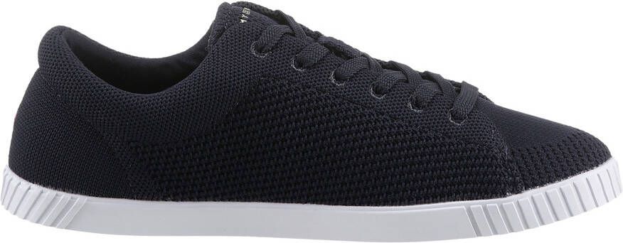 Tommy Hilfiger Sneakers FLAG LACE UP SNEAKER KNIT vrijetijdsschoen lage schoen veterschoen met zijlijk vlag-label