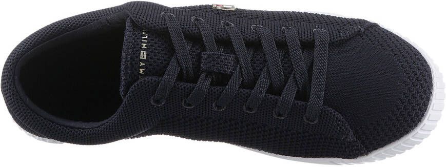 Tommy Hilfiger Sneakers FLAG LACE UP SNEAKER KNIT vrijetijdsschoen lage schoen veterschoen met zijlijk vlag-label