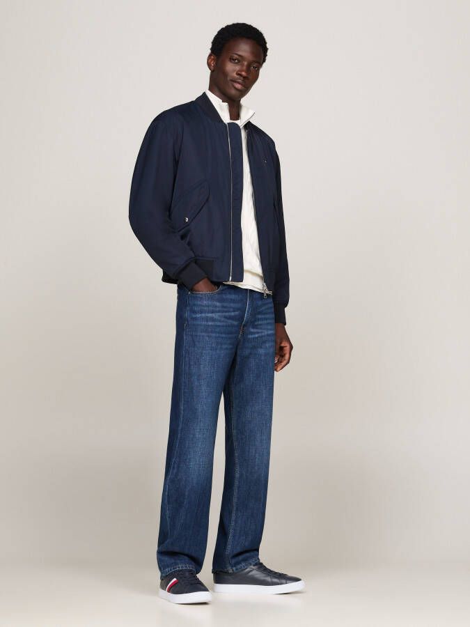 Tommy Hilfiger Sneakers ICON COURT LTH STRIPES veterschoenen vrijetijdsschoen lage schoen met gewatteerde schaprand