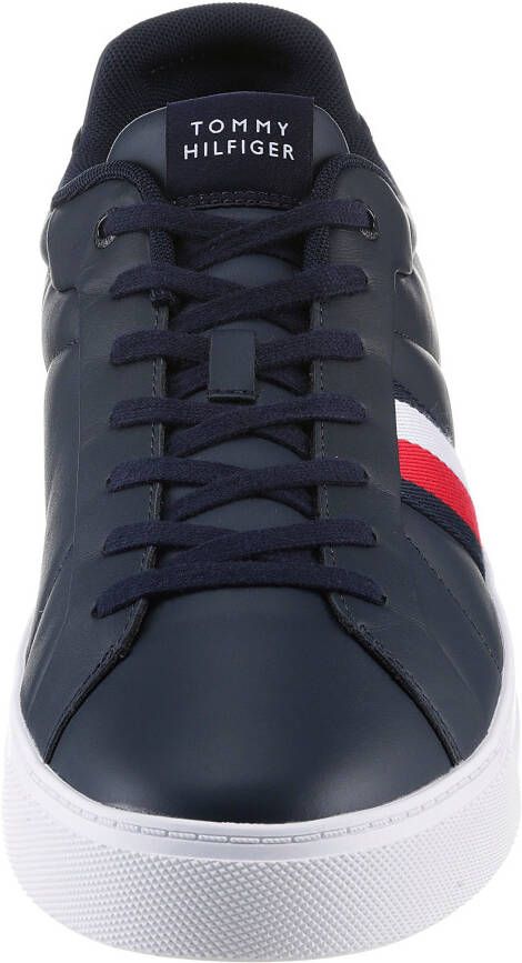 Tommy Hilfiger Sneakers ICON COURT LTH STRIPES veterschoenen vrijetijdsschoen lage schoen met gewatteerde schaprand