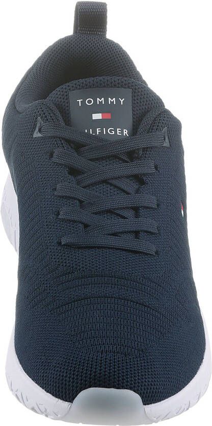Tommy Hilfiger Sneakers CORPORATE KNIT RIB RUNNER met zijlogo-vlag vrijetijdsschoen lage schoen veterschoen