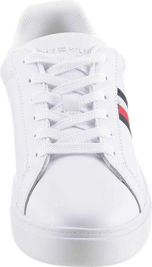 Tommy Hilfiger Sneakers ESSENTIAL COURT SNEAKER STRIPES vrijetijdsschoen halfschoen veterschoen met gepolsterde schacht