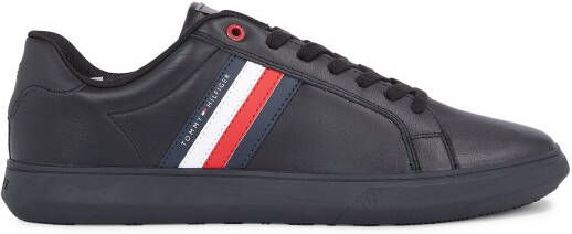 Tommy Hilfiger Sneakers ESSENTIAL LEATHER CUPSOLE met typische strepen vrijetijdsschoen lage schoen veterschoen