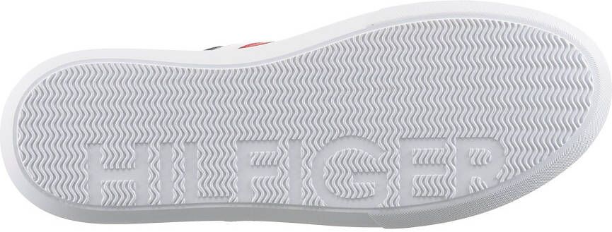 Tommy Hilfiger Sneakers ESSENTIAL LEATHER CUPSOLE met typische strepen vrijetijdsschoen lage schoen veterschoen