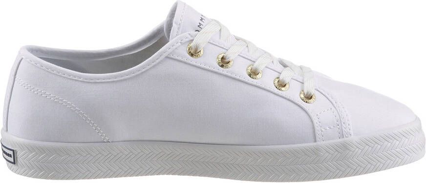 Tommy Hilfiger Sneakers ESSENTIAL NAUTICAL SNEAKER met goudkleurige oogjes vrijetijdsschoen lage schoen veterschoen