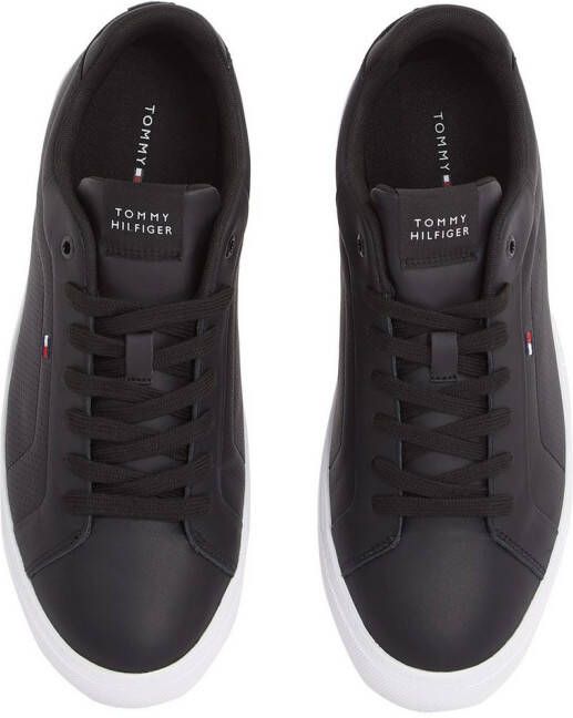 Tommy Hilfiger Sneakers ICON COURT PINPERF LTH vrijetijdsschoen lage schoen veterschoenen met zacht gepolsterde schacht