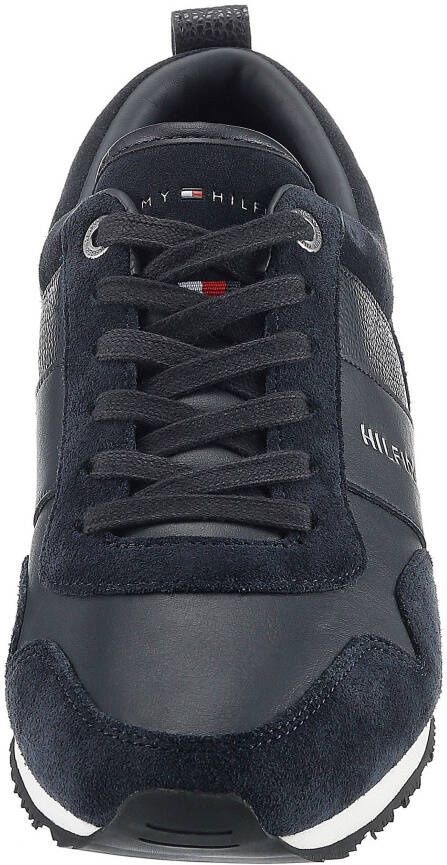 Tommy Hilfiger Sneakers ICONIC LEATHER SUEDE MIX RUNNER in materiaalmix vrijetijdsschoen lage schoen veterschoen
