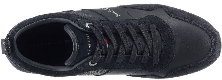 Tommy Hilfiger Sneakers ICONIC LEATHER SUEDE MIX RUNNER in materiaalmix vrijetijdsschoen lage schoen veterschoen