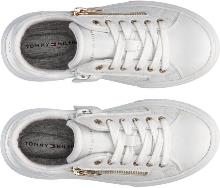 Tommy Hilfiger Sneakers LOW CUT LACE-UP SNEAKER WHITE met praktische rits aan de buitenkant